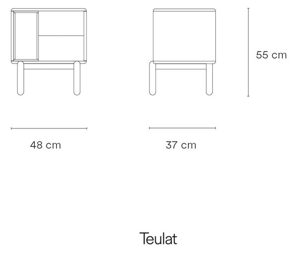 Comodino grigio scuro Corvo - Teulat