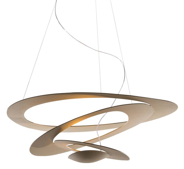 Artemide Lampada a sospensione Pirce Mini, dimmerabile, Ottone / Oro, Soggiorno / Sala da pranzo, Alluminio, Design, Lampada a sospensione