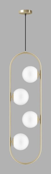 Lampadario dorato con paralume in vetro Club – Squid Lighting