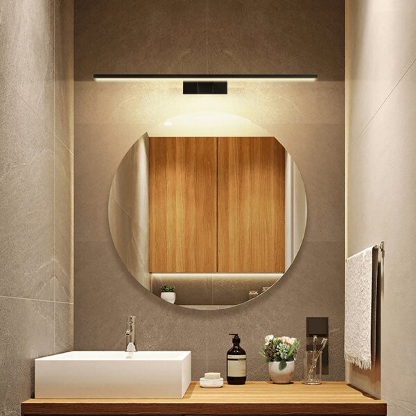 Aigostar - Illuminazione per specchio da bagno LED/12W/230V 4000K 60 cm IP44 nero