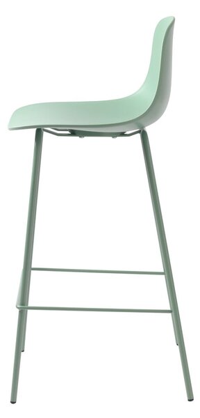 Sgabello da bar verde chiaro in plastica (altezza della seduta 67,5 cm) Whitby – Unique Furniture