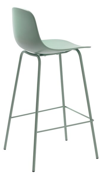 Sgabello da bar verde chiaro in plastica (altezza della seduta 67,5 cm) Whitby – Unique Furniture