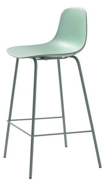 Sgabello da bar verde chiaro in plastica (altezza della seduta 67,5 cm) Whitby – Unique Furniture