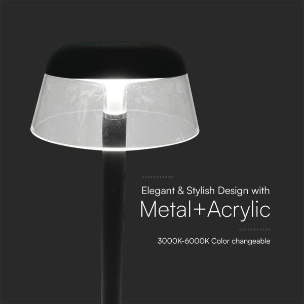 LED Lampada da tavolo touch ricaricabile e dimmerabile LED/3W/5V 3000-6000K nero