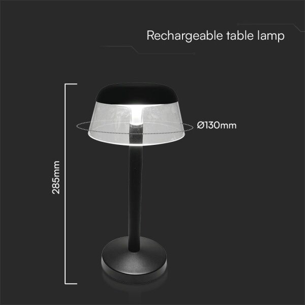LED Lampada da tavolo touch ricaricabile e dimmerabile LED/3W/5V 3000-6000K nero