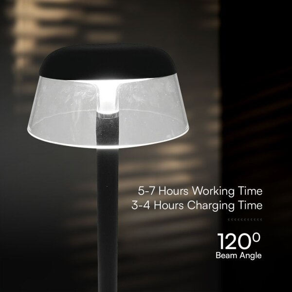 LED Lampada da tavolo touch ricaricabile e dimmerabile LED/3W/5V 3000-6000K nero