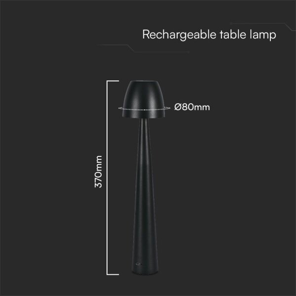 LED Lampada da tavolo touch ricaricabile e dimmerabile LED/3W/5V 3000-6000K nero