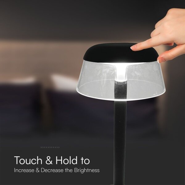 LED Lampada da tavolo touch ricaricabile e dimmerabile LED/3W/5V 3000-6000K nero