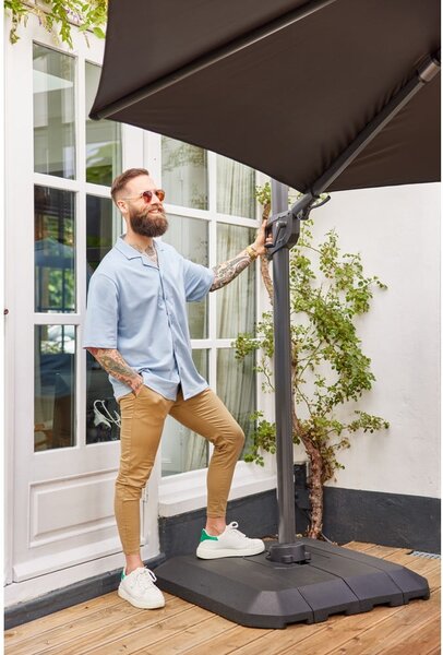 Ombrellone grigio scuro ø 300 cm Shadowflex - Hartman