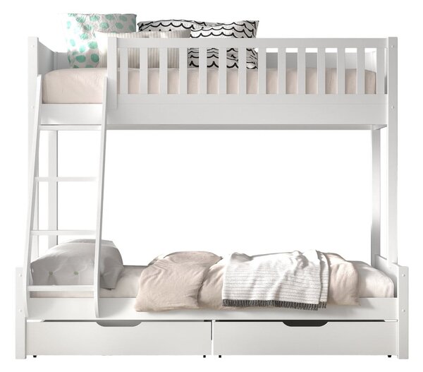 Letto a castello bianco per bambini 140x200/90x200 cm Scott - Vipack