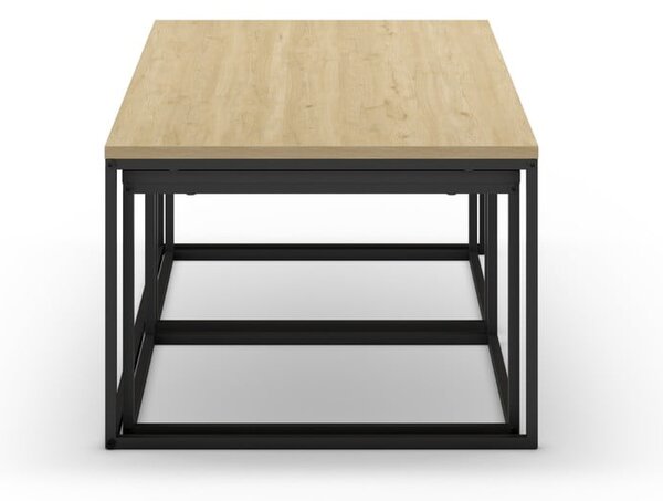 Set di 3 tavolini in colore grigio-naturale 60x110 cm Camelia - Marckeric