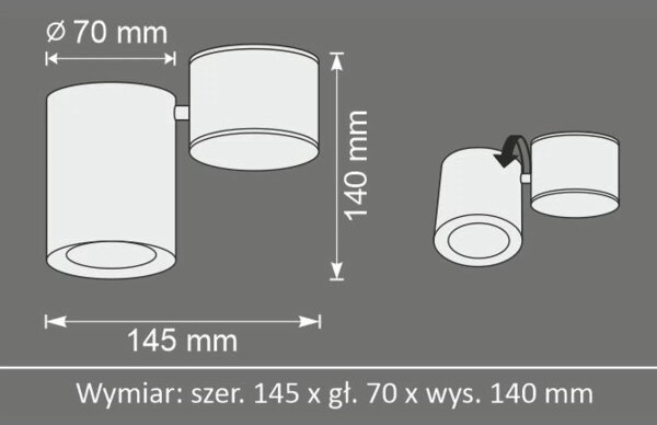 Faretto HOBRO 1xGU10/10W/230V bianco