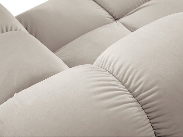 Divano angolare componibile beige (con composizione variabile) con rivestimento in velluto Bellis – Micadoni