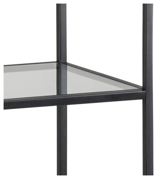 Scaffale nero in vetro 35x120 cm Seaford - Actona