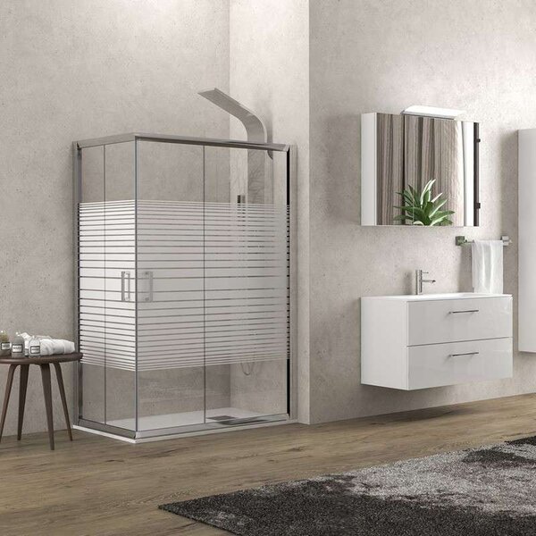 Kamalu box doccia 90x80 vetro serigrafato altezza 180cm modello k410