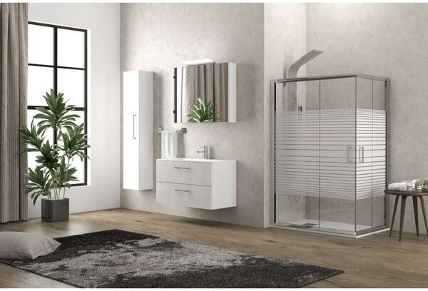 Kamalu box doccia 90x80 vetro serigrafato altezza 180cm modello k410