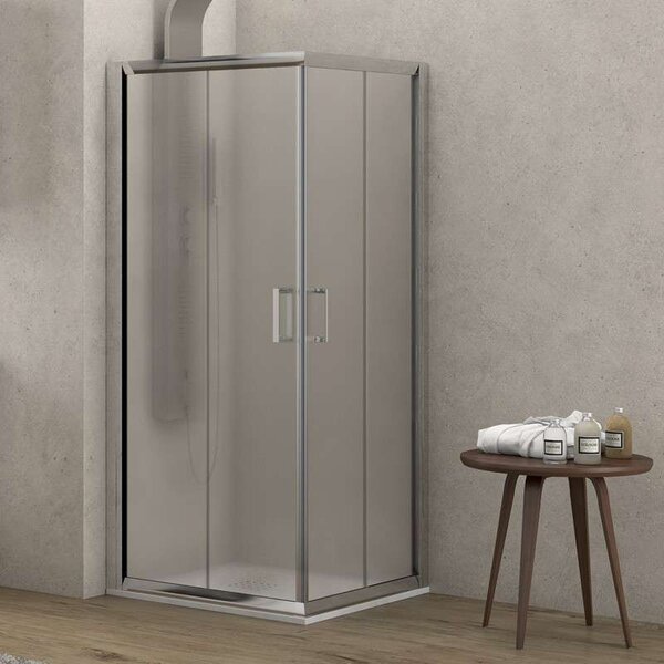 Kamalu box doccia 90x80 vetro opaco ante scorrevoli altezza 180cm k410