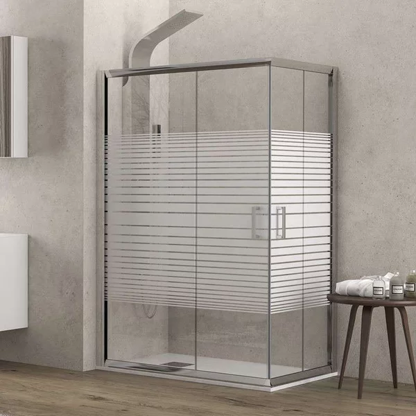 Box doccia angolo 80x70 altezza 180cm vetro serigrafato K410 - KAMALU