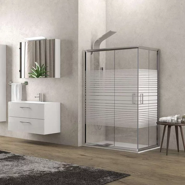 Box doccia 140x70 vetro serigrafato altezza 180cm modello K410 - KAMALU