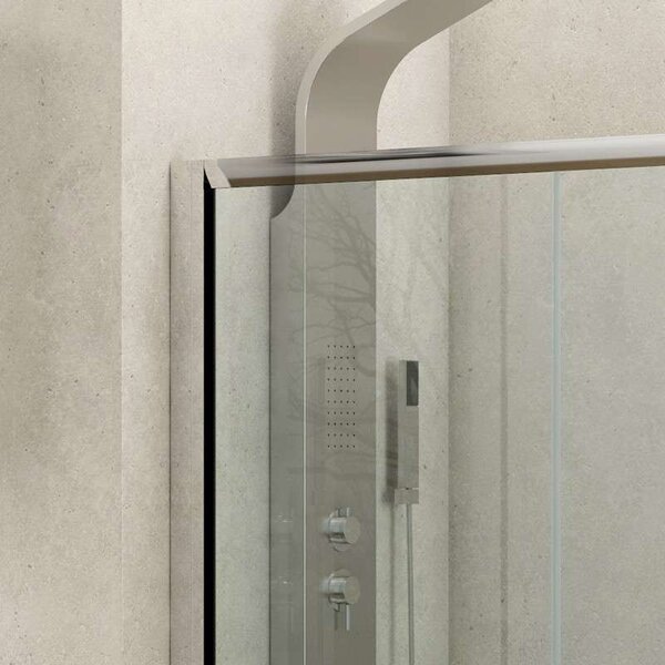 Box doccia angolare 120x80 altezza 180 cm vetro trasparente K410 - KAMALU
