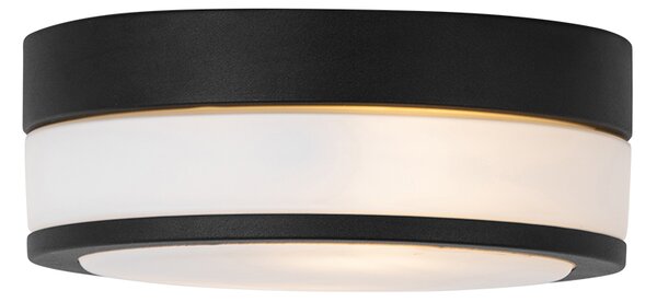 Plafoniera da esterno moderna nera 23 cm IP44 - Flavi