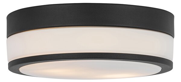 Plafoniera da esterno moderna nera 28 cm IP44 - Flavi