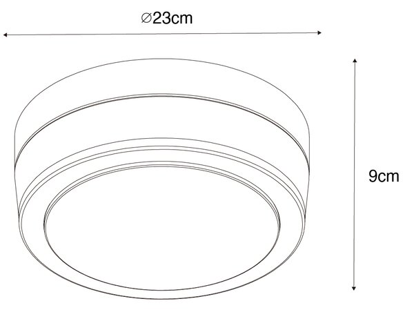 Plafoniera da esterno moderna nera 23 cm IP44 - Flavi