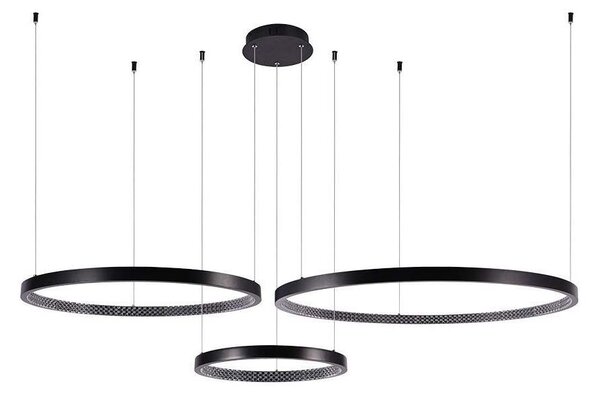 Lampadario LED a sospensione con filo 3xLED/19W/230V 3000K nero