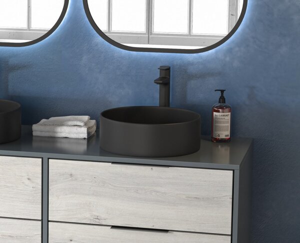 Mobile 135 cm grigio con 4 cassetti finitura legno grigio KSPR-135G - KAMALU