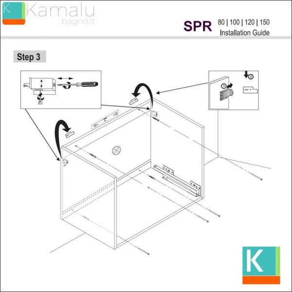 Mobile bagno 150 cm bicolore con 2 cassetti scorrevoli SPR-150C - KAMALU