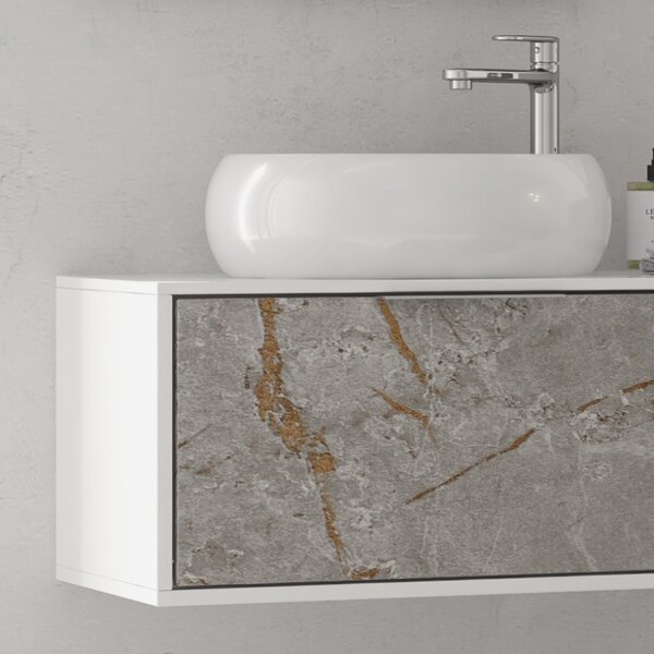 Mobile bagno 135cm bicolore con 2 cassetti scorrevoli SPR-135C - KAMALU