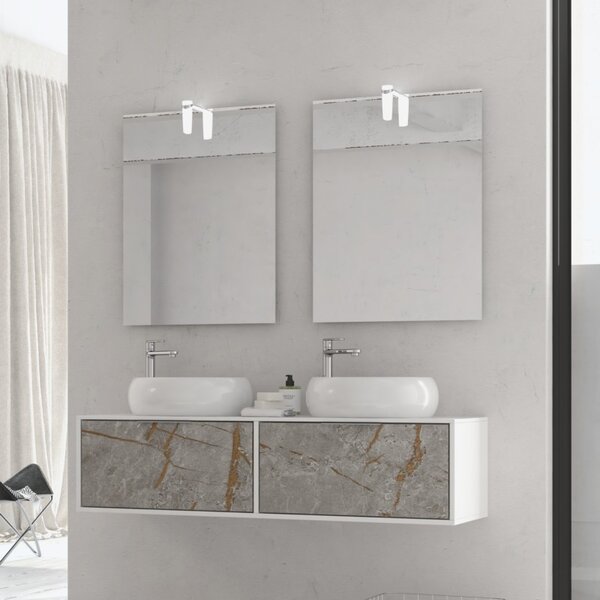 Mobile bagno 135cm bicolore con 2 cassetti scorrevoli SPR-135C - KAMALU