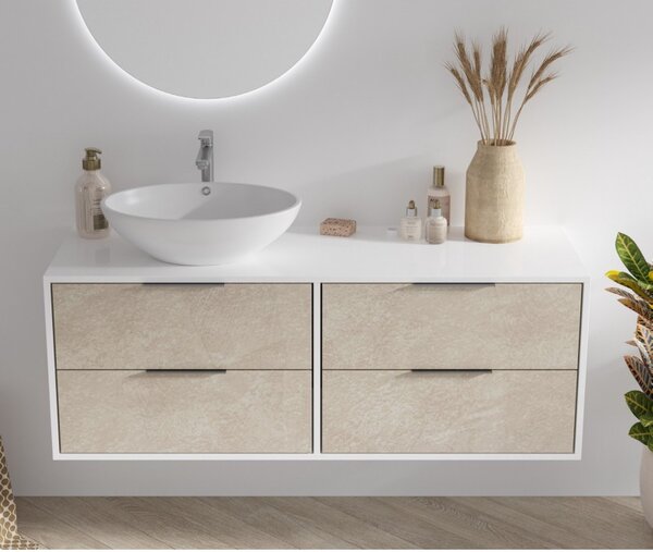 Mobile bagno 135cm bicolore con 4 cassetti scorrevoli SPR-135D - KAMALU