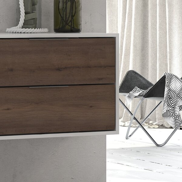 Mobile bagno 150cm doppio lavabo bicolore con 4 cassetti SPR-150D - KAMALU