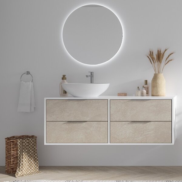 Mobile bagno 135cm bicolore con 4 cassetti scorrevoli SPR-135D - KAMALU