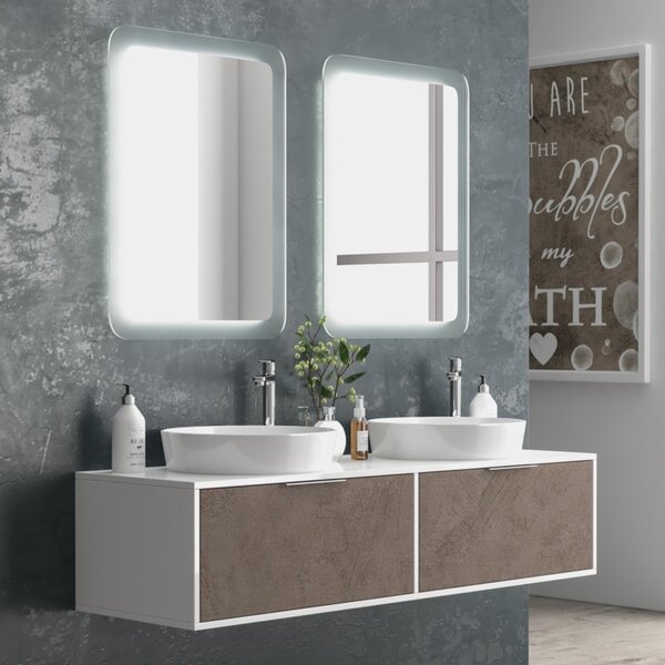 Mobile bagno 150 cm bicolore con 2 cassetti scorrevoli SPR-150C - KAMALU