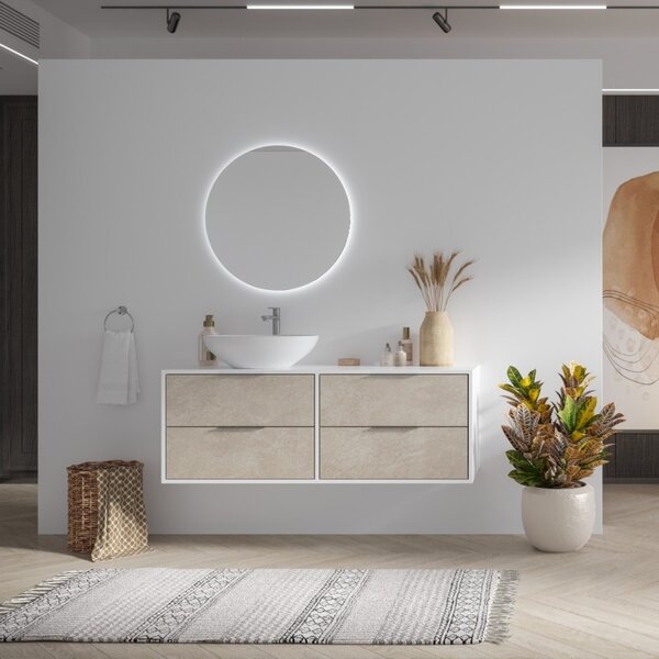Mobile bagno 135cm bicolore con 4 cassetti scorrevoli SPR-135D - KAMALU