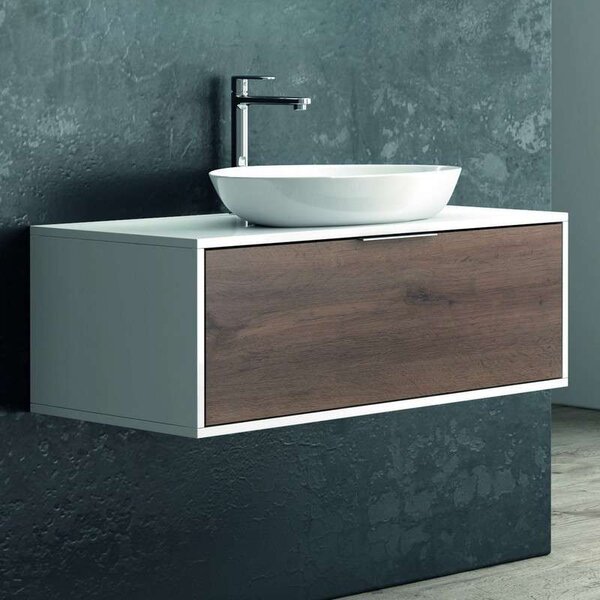 Mobile bagno lungo 100cm bicolore con cassetto scorrevole SPR-100 - KAMALU