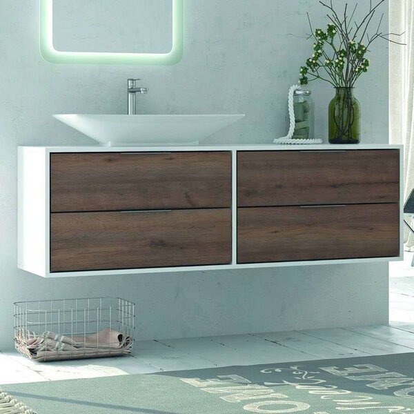 Mobile bagno lungo 120cm bicolore con 4 cassetti scorrevoli SPR-120C4 - KAMALU