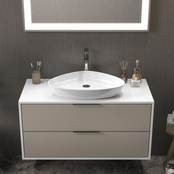 Mobile sospeso 100cm bicolore con 2 cassetti scorrevoli SPR-100C - KAMALU