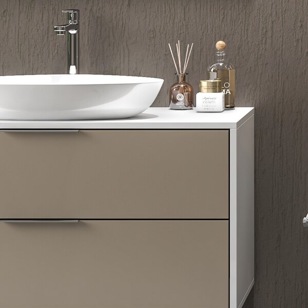 Mobile sospeso 100cm bicolore con 2 cassetti scorrevoli SPR-100C - KAMALU