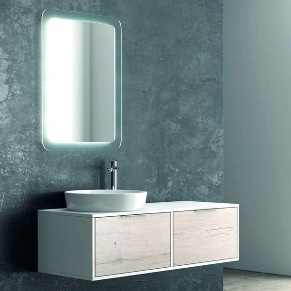 Mobile bagno 120cm bicolore con 2 cassetti scorrevoli SPR-120C - KAMALU
