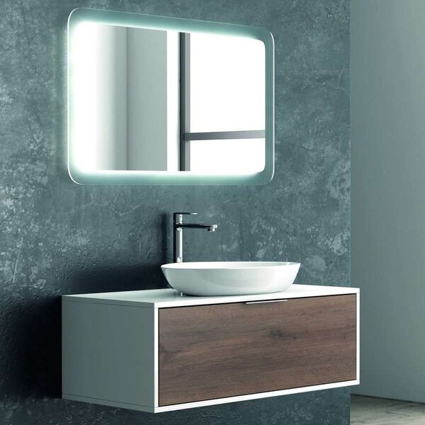 Mobile bagno lungo 100cm bicolore con cassetto scorrevole SPR-100 - KAMALU