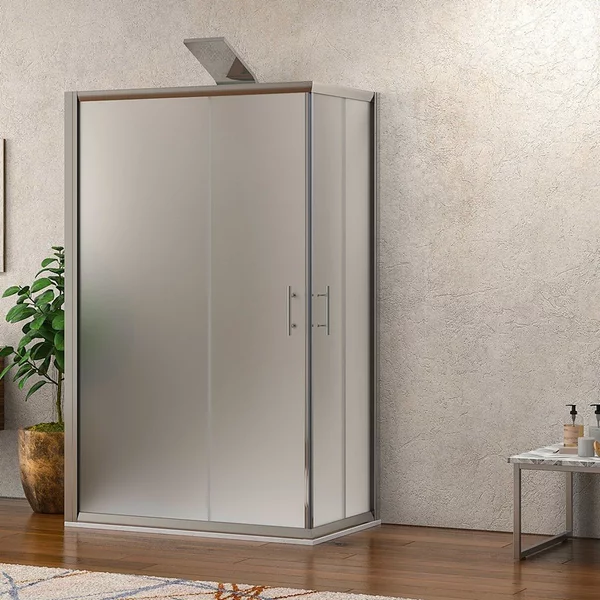 Box doccia tre lati 80x90x80 vetro opaco apertura angolare KF1000 - KAMALU