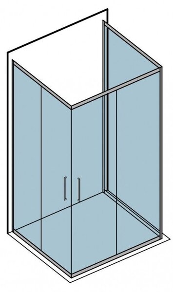 Kamalu box doccia 3 lati 70x120x70 vetro opaco apertura doppio scorrevole kf1000