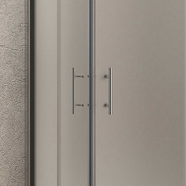 Kamalu box doccia 3 lati 70x120x70 vetro opaco apertura doppio scorrevole kf1000