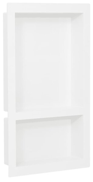 Nicchia da Doccia con 2 Scomparti Bianco Lucido 41x69x9 cm
