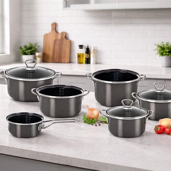 Set di pentole in smalto 9 pz Metalic – Orion
