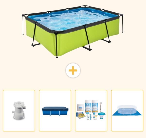 Piscina fuori terra rettangolare - 220x150x65 cm - 5 pezzi - Modello SCB59