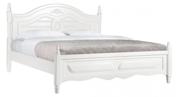 Letto alla francese in legno bianco provenzale bianco 140x200 Princess 886